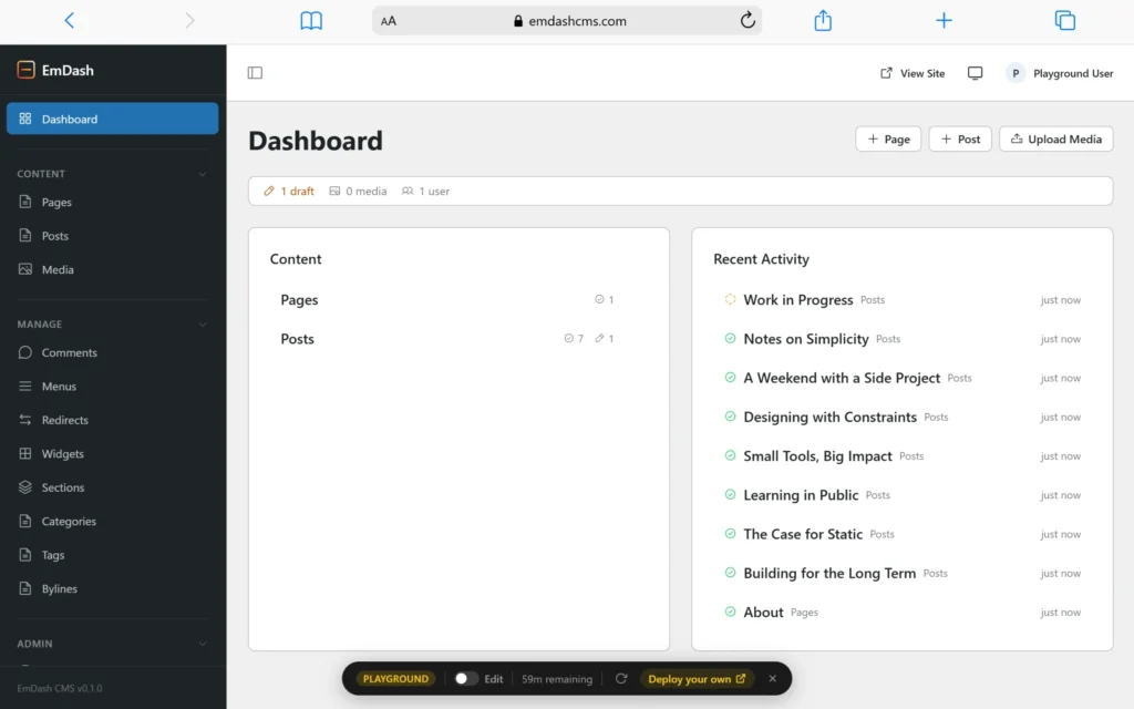 I Tried Cloudflare EmDash. Here's What It Means for Your SEO 1 Macbook Air emdashcms.com